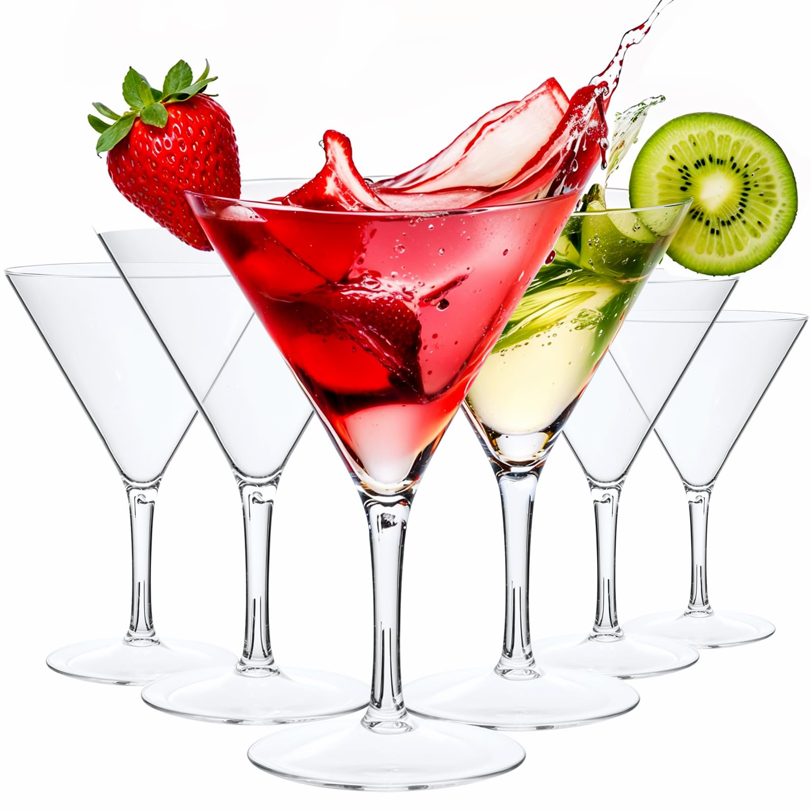 Vaso Liacere Martini de plástico 11oz, transparente y apto para cócteles.