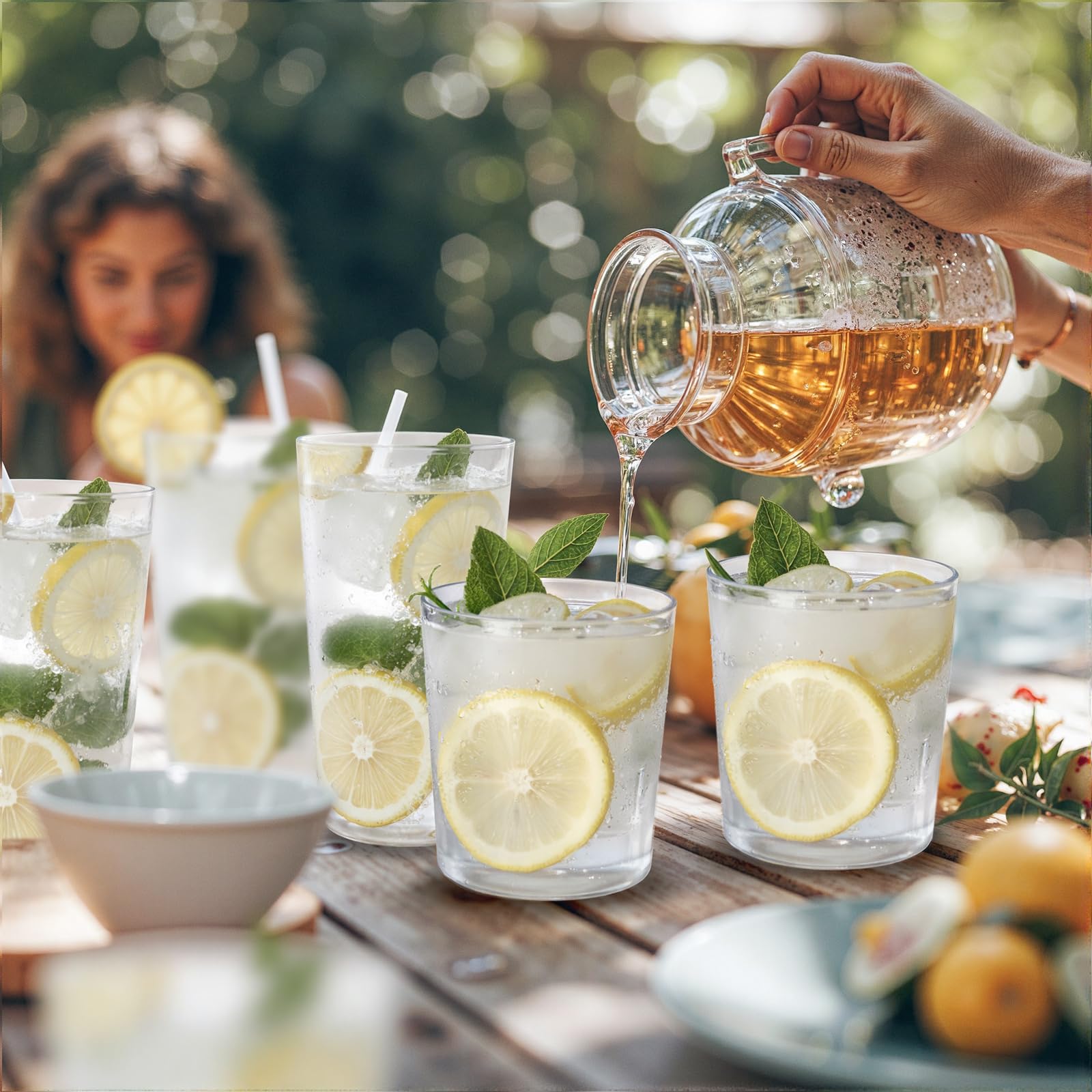 Set Liacere de 8 vasos plásticos, durabilidad para eventos