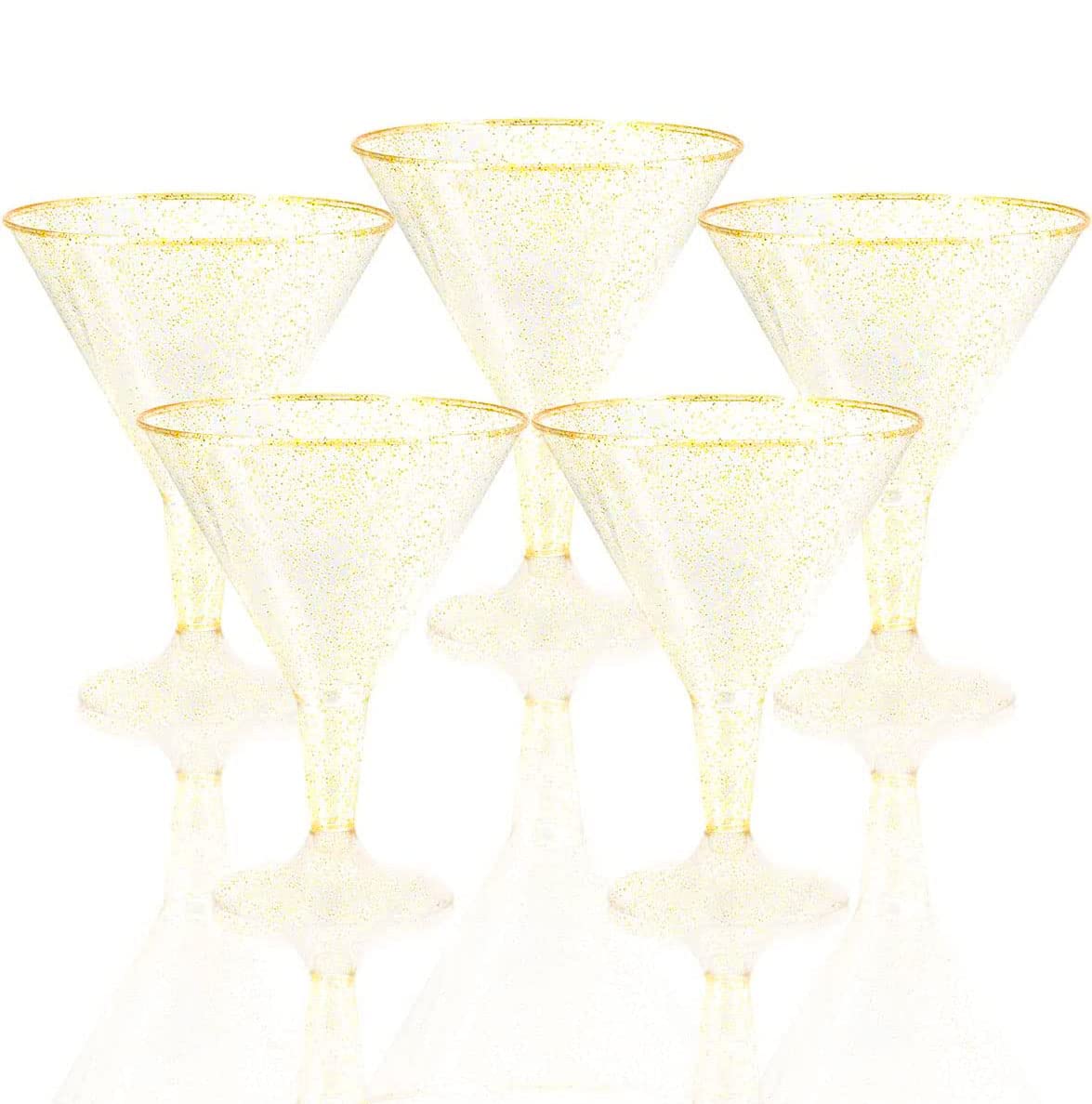 Vaso dorado Liacere para Año Nuevo y Navidad, opción desechable y elegante.