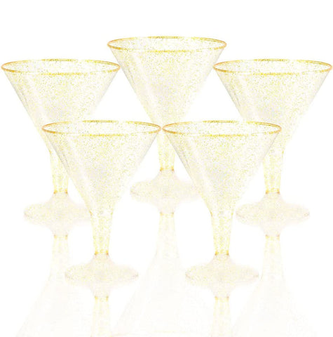 Vaso dorado Liacere para Año Nuevo y Navidad, opción desechable y elegante.