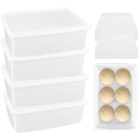 LIANGMIDA conjunto de cajas de fermentación para masa de pizza apilables con tapas herméticas
