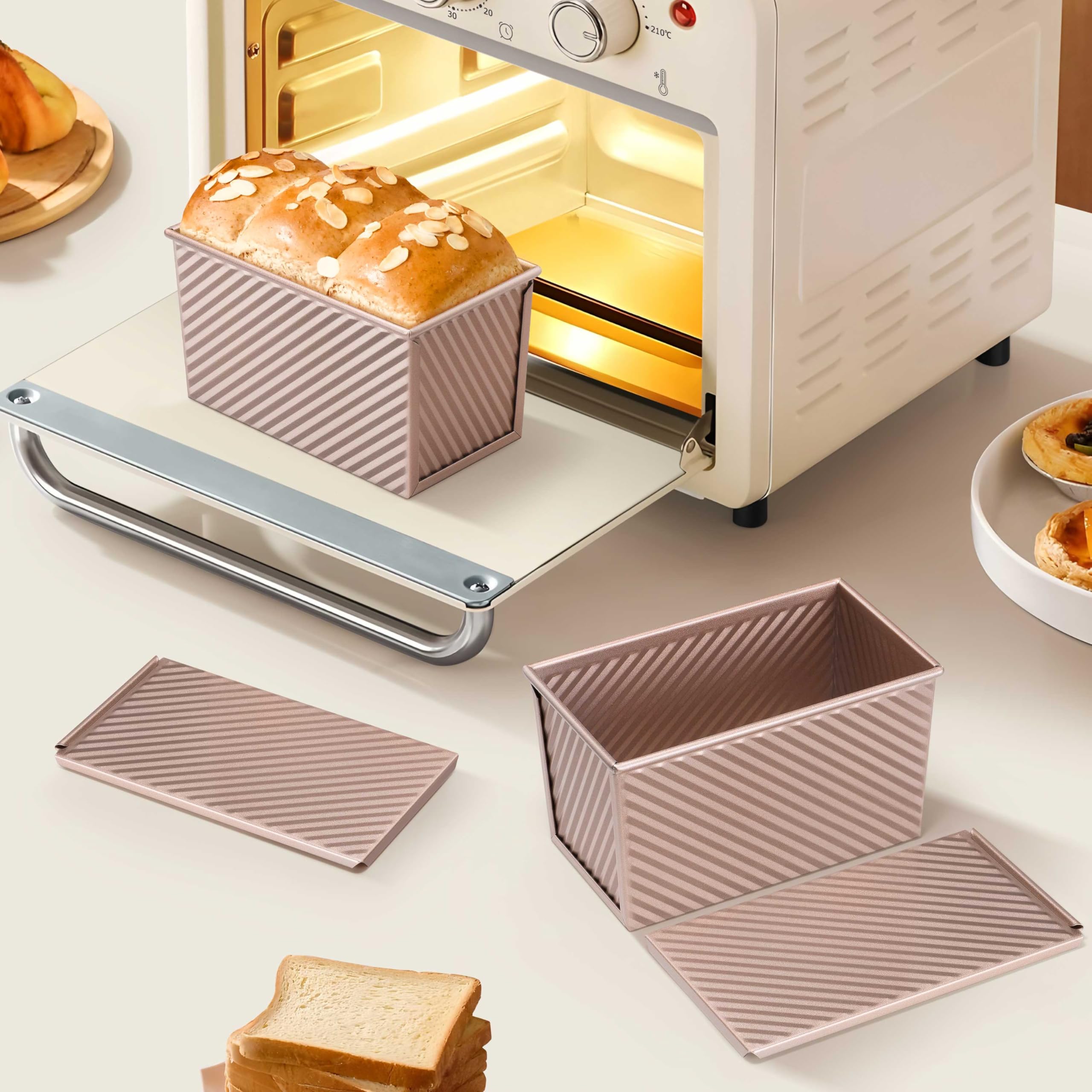 LIANYU Pan con diseño corrugado: evita deformaciones y crea un patrón atractivo