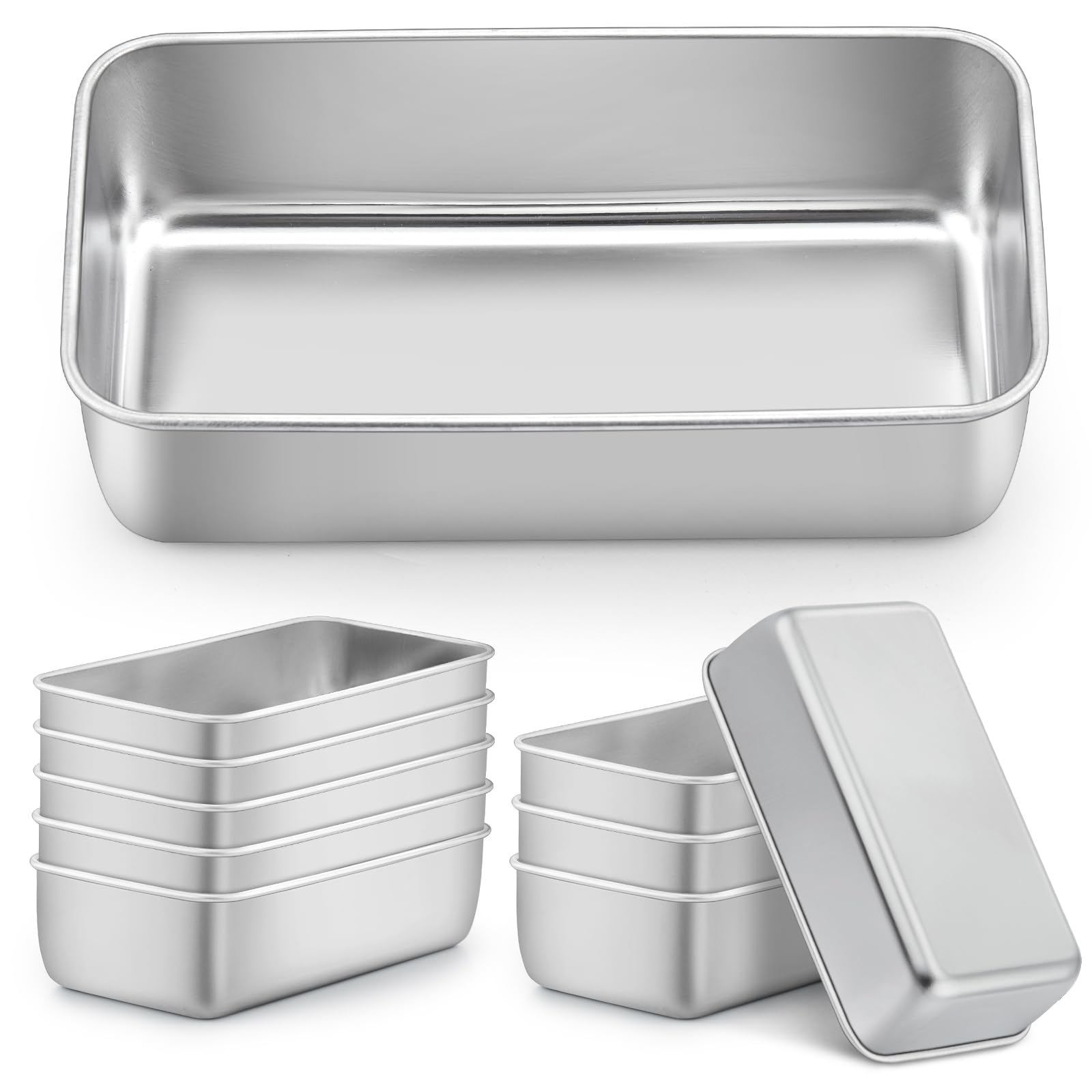 LIANYU set de 10 moldes para pan 9x5 pulgadas, ideal para hornear pan casero de forma uniforme.