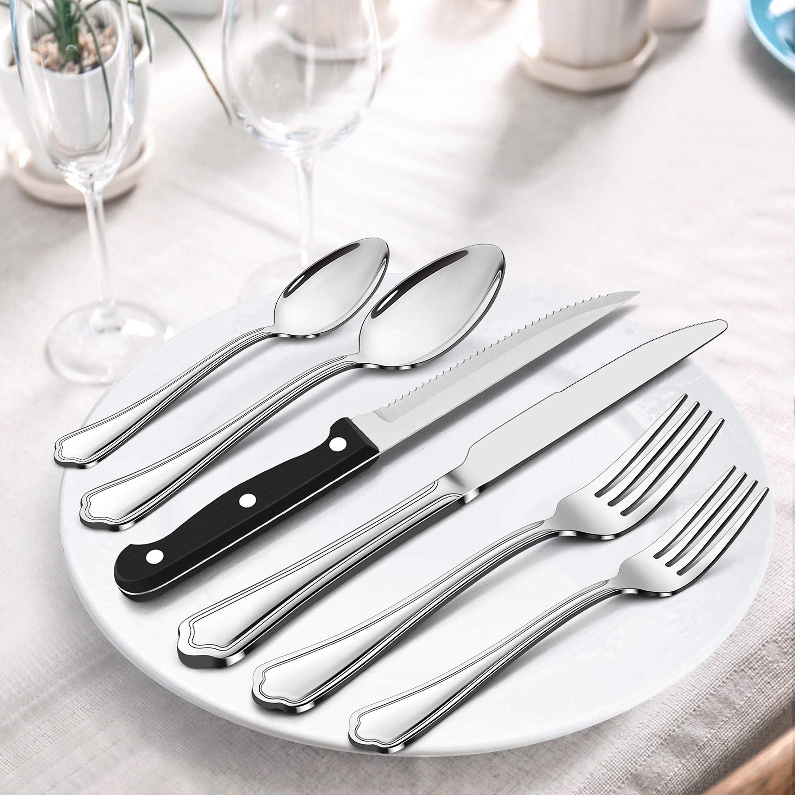 LIANYU utensilios de servir 5 piezas para sopas, ensaladas y postres.