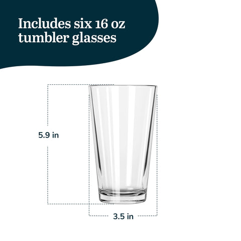 Vasos Libbey Bar Essentials de 16 onzas para cerveza o vino ligero.