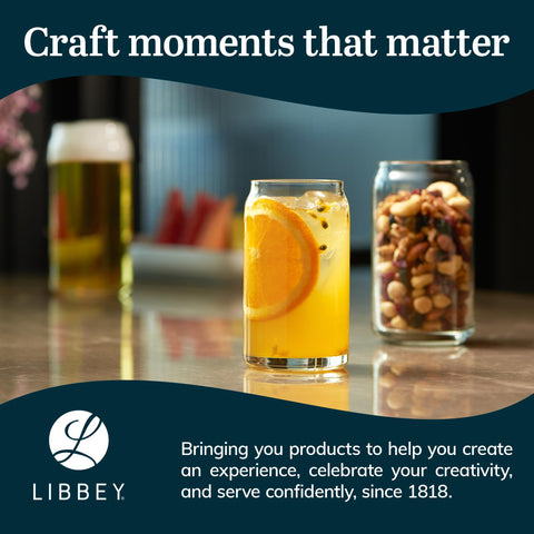 Libbey Classic Can Tumbler: juego de 4 vasos para casa y bar