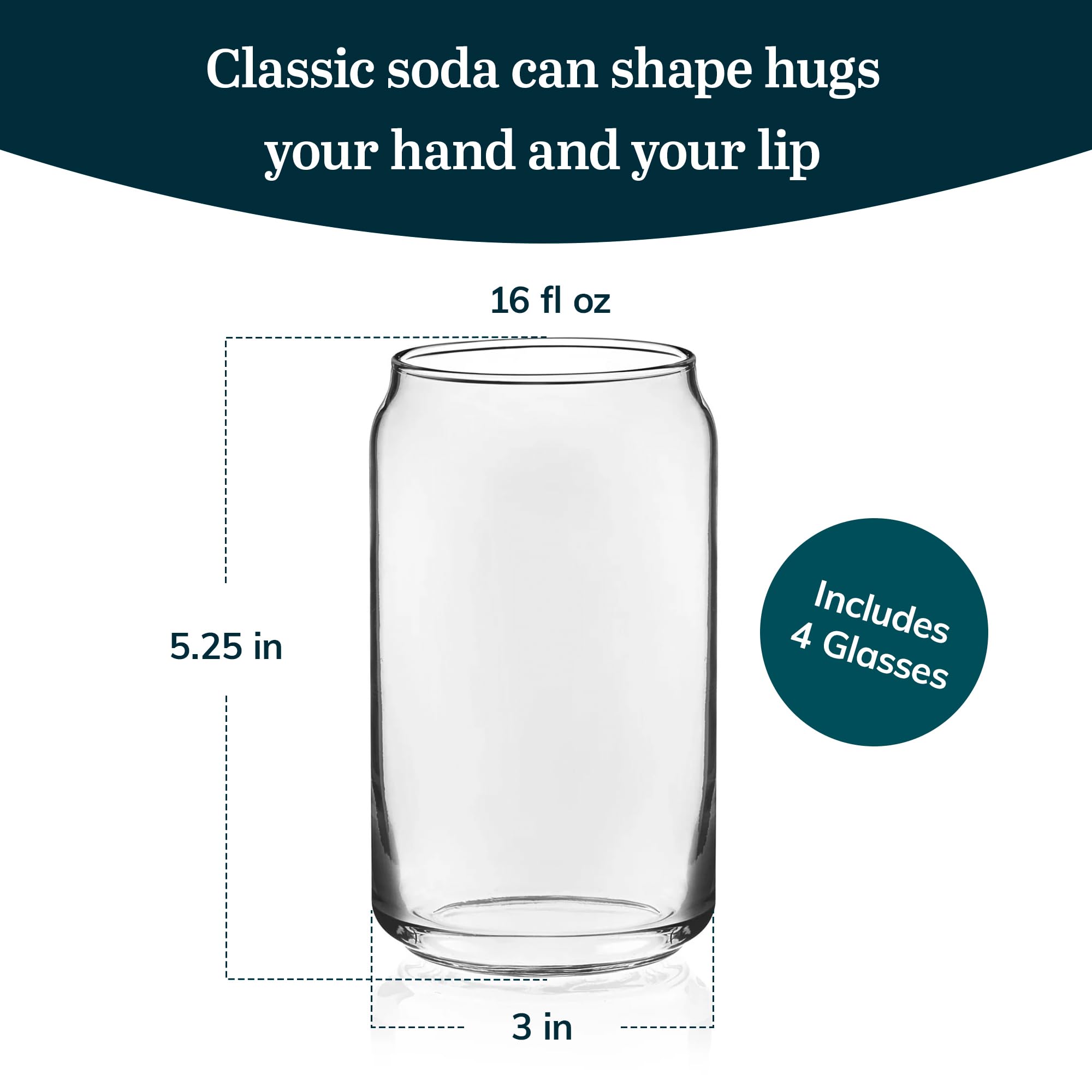 Libbey Classic Can Tumbler: vidrio claro y duradero para uso diario