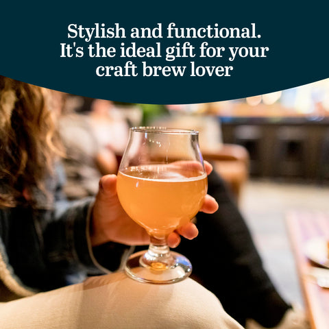Vaso Libbey Craft Brews con pie de gota protege la bebida.