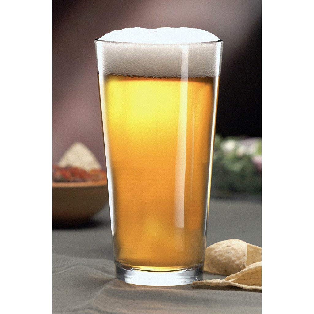Vaso Libbey de pinta con borde resistente para servicio rápido.