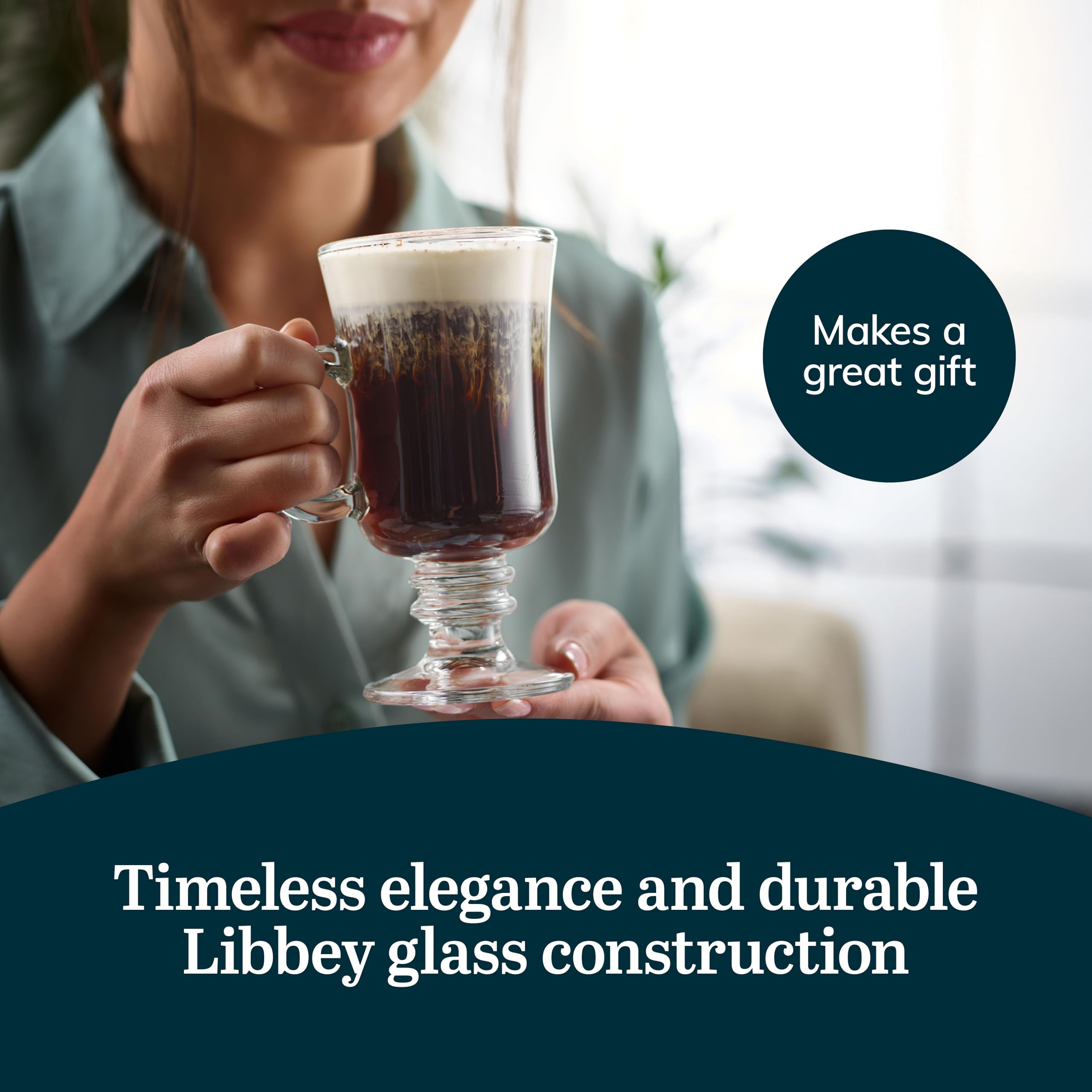 Libbey vasos irlandeses aptos para lavavajillas, duraderos y fáciles de limpiar