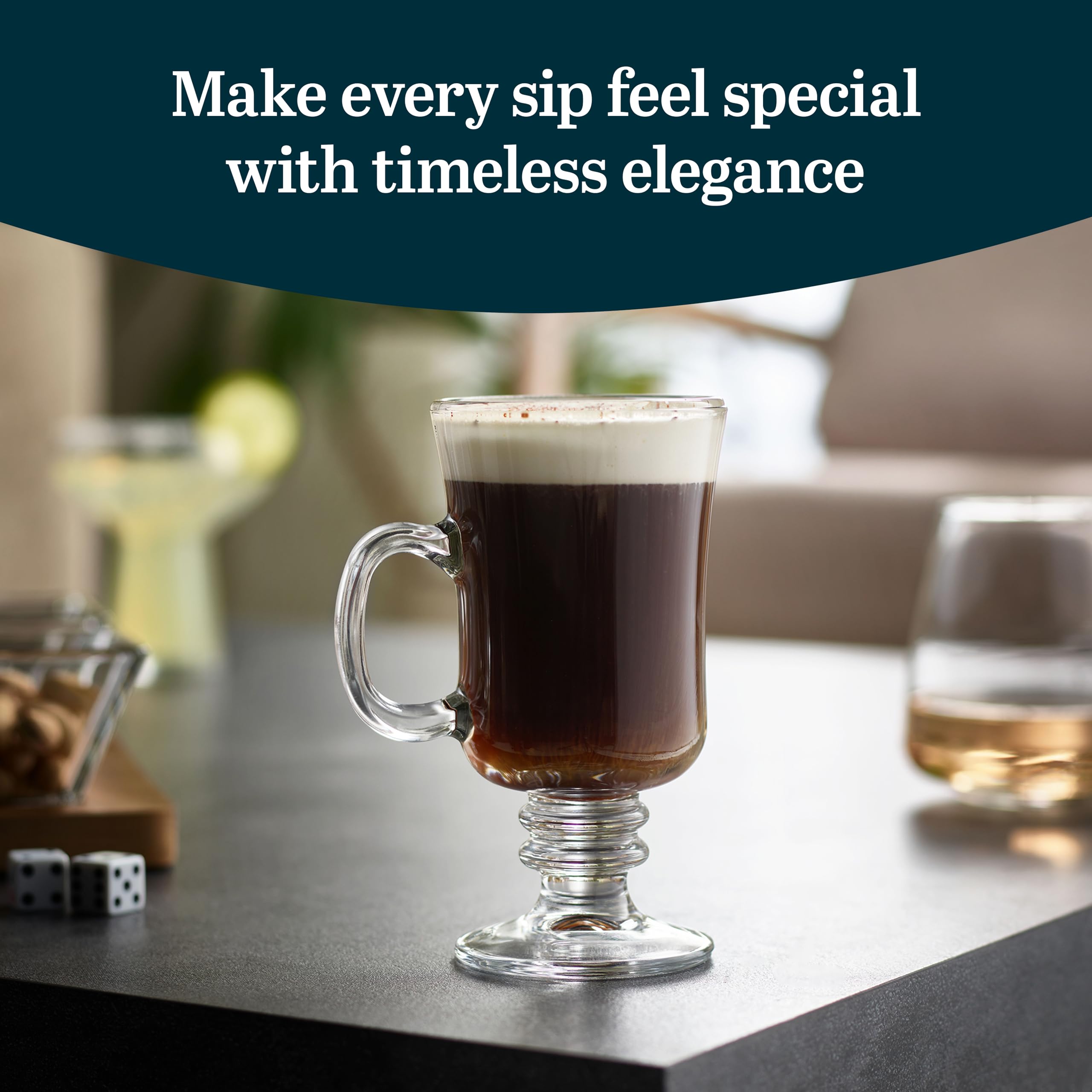 Libbey vasos de café irlandés con manija cómoda para un agarre estable