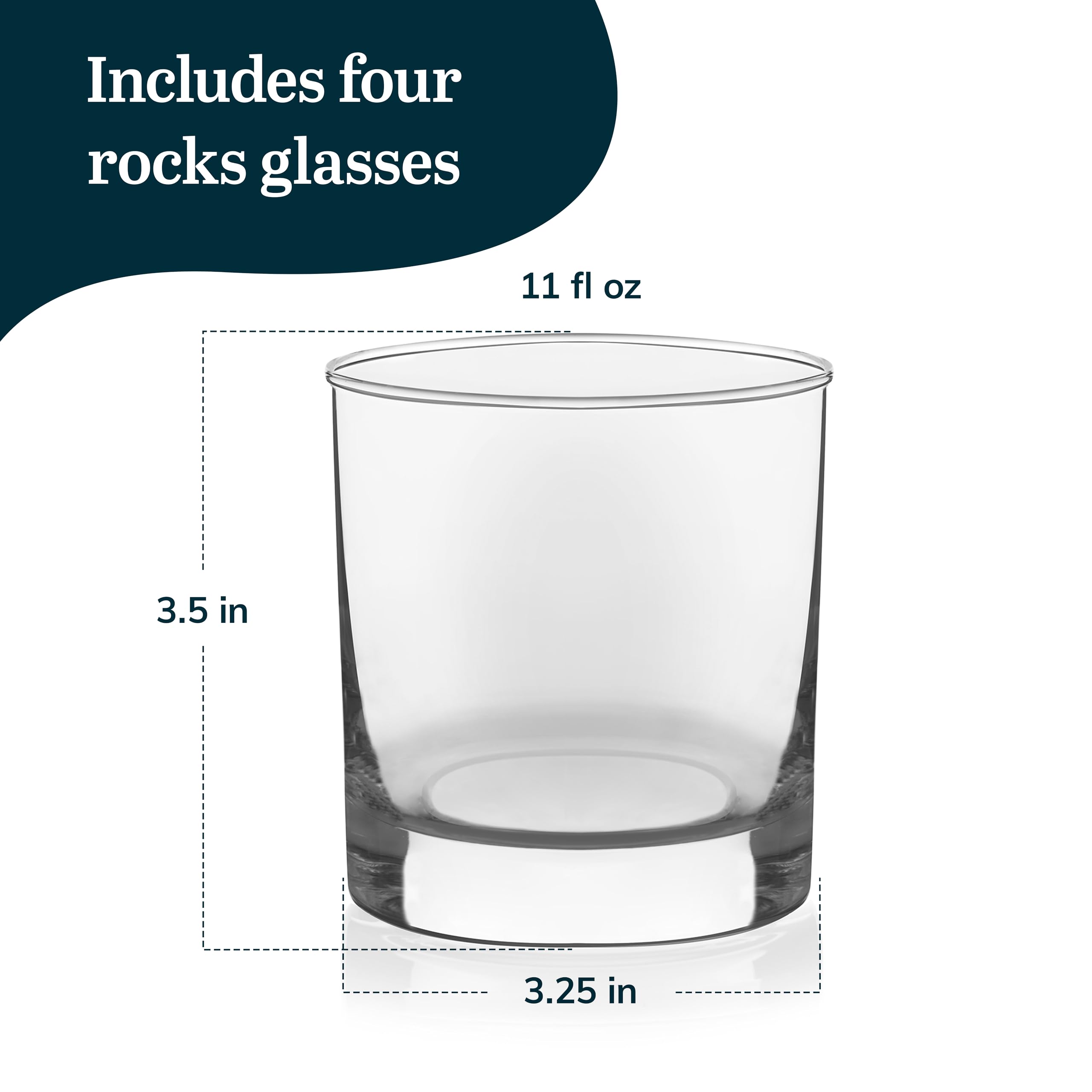 Libbey vaso rocks con diseño clásico para cenas y brindis.