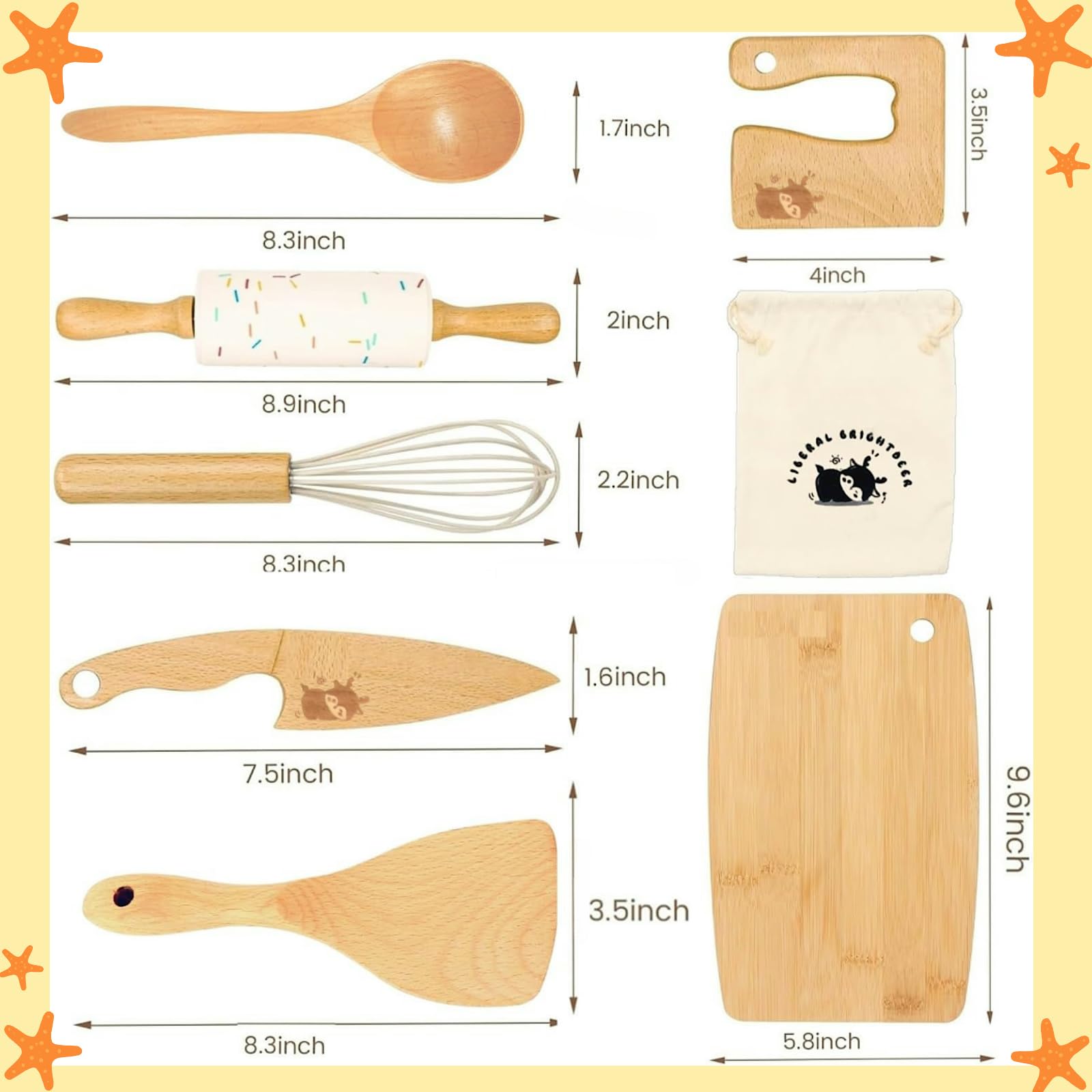 Tabla de corte infantil Liberal Brightdeer, ideal para practicar cortes supervisados en casa.