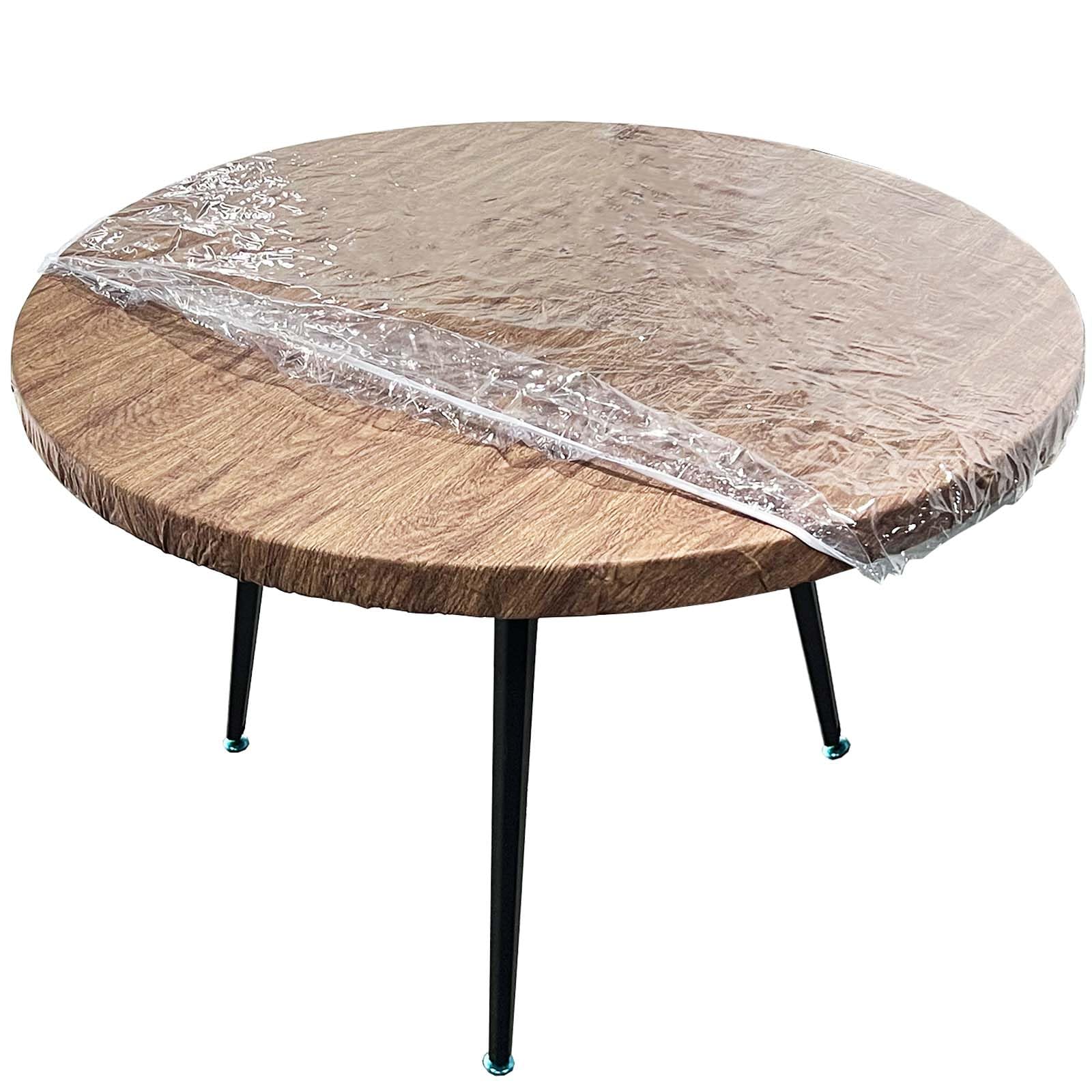 LIBERECOO mantel vinilo transparente redondo sin deslizamiento, ideal para familia activa.
