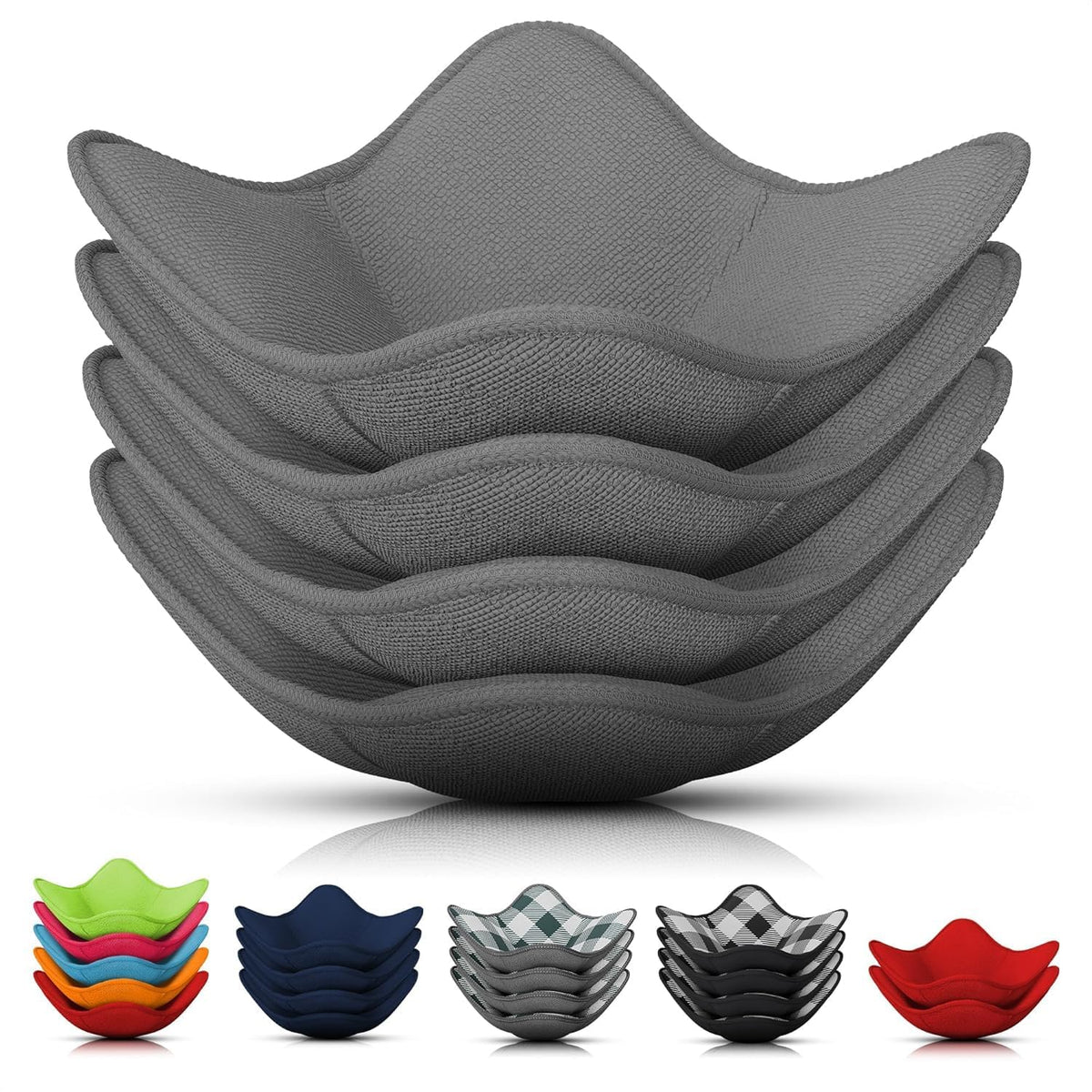 LIBERHAUS soporte-tazon-microondas 7-5 pulgadas gris para manejo seguro de tazones calientes