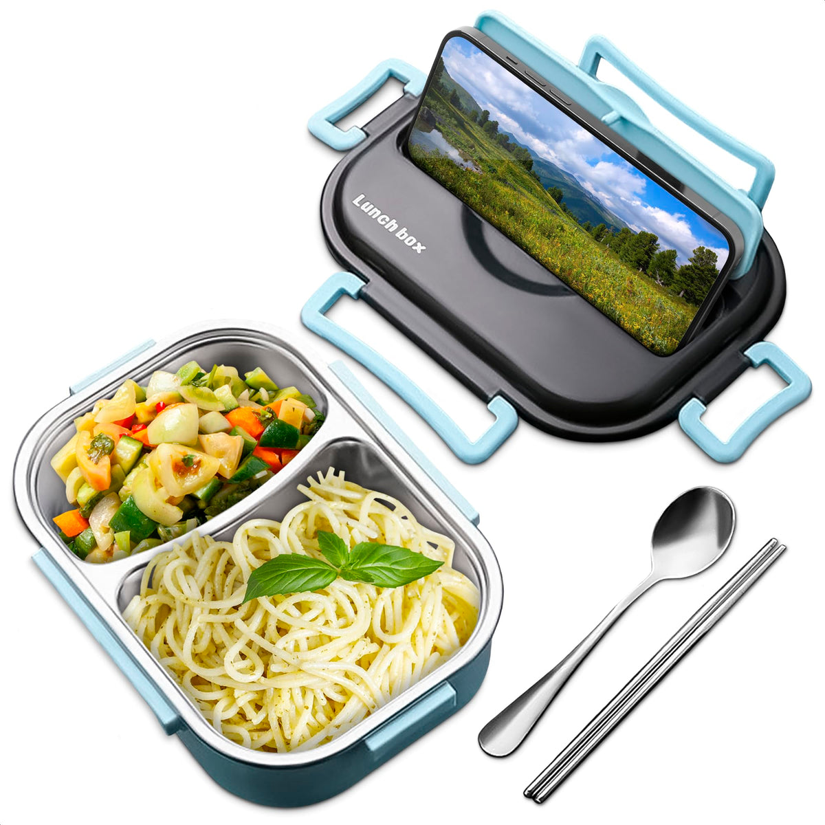 LIBERHAUS lonchera de 1430 ml, aislada para comida caliente o fría.