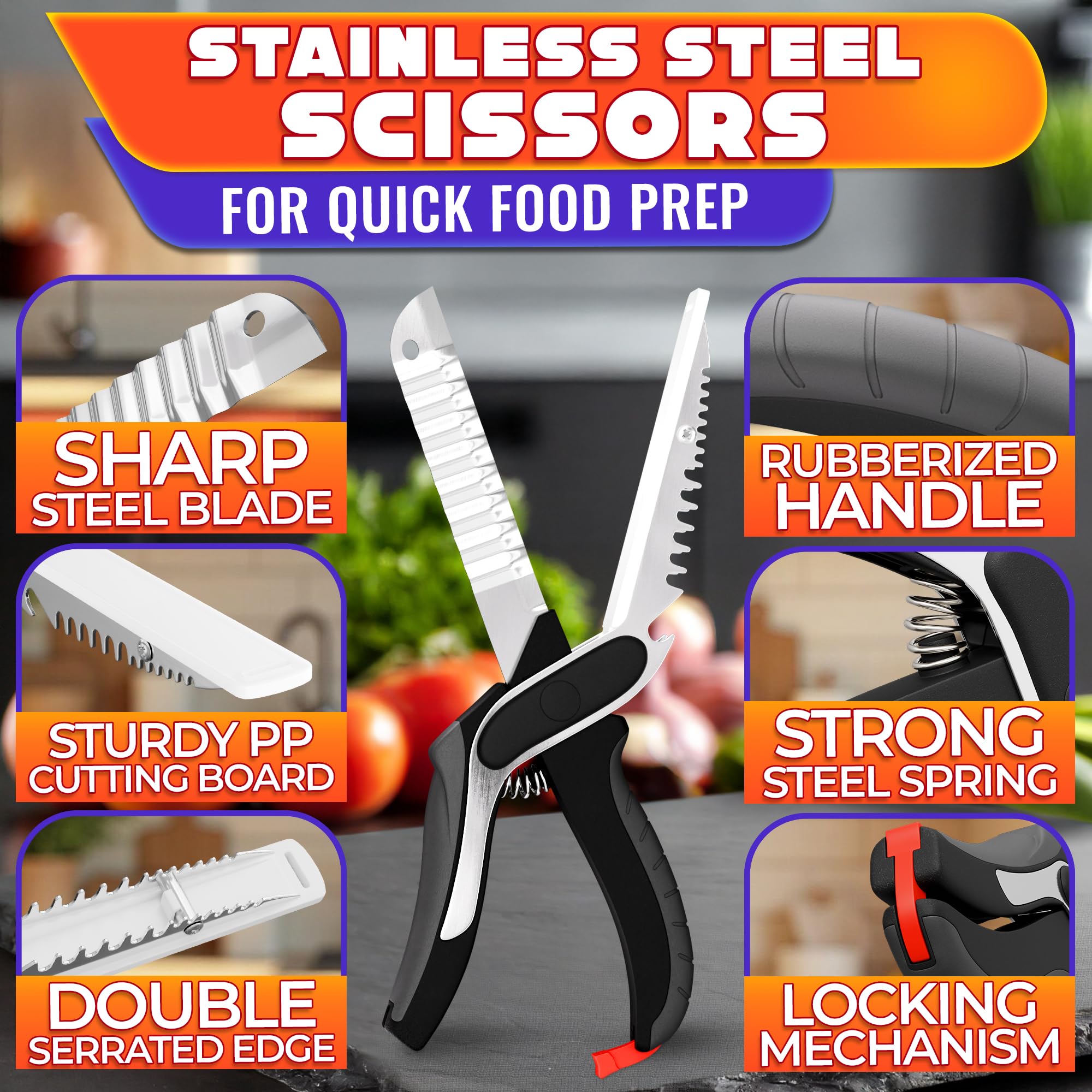 LIBERHAUS tijeras con hoja plana intercambiable para pan y frutas.