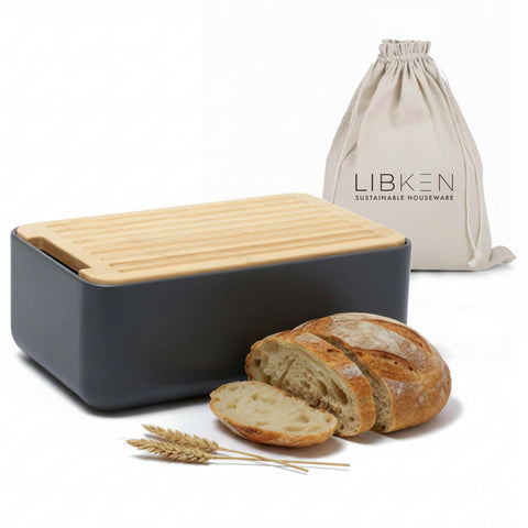 LIBKEN caja para pan de acero extragrueso para almacenamiento duradero