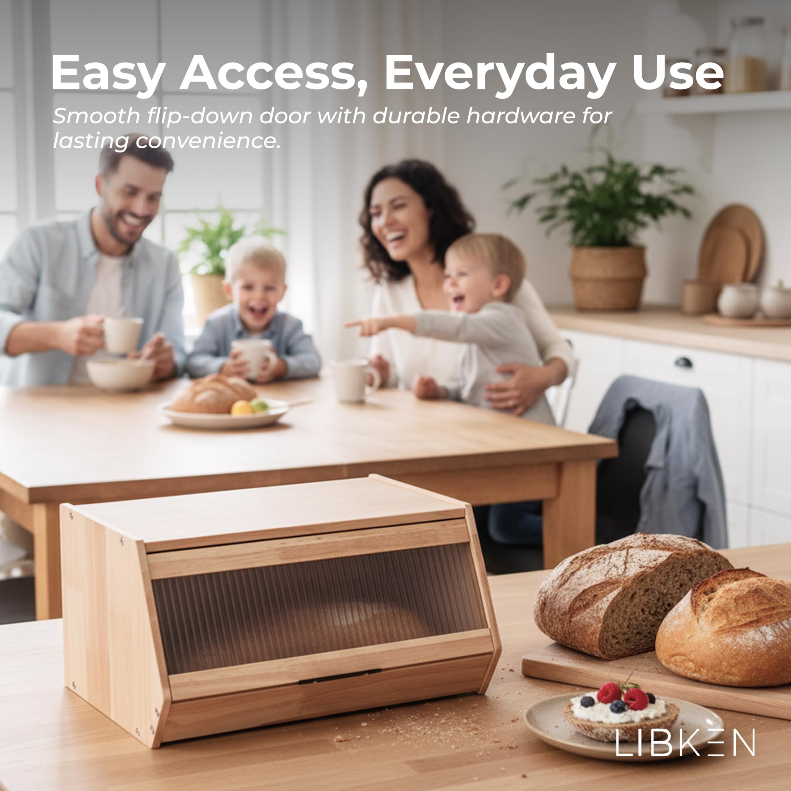 Libken caja-pan diseño escandinavo para encimera, añade elegancia práctica.