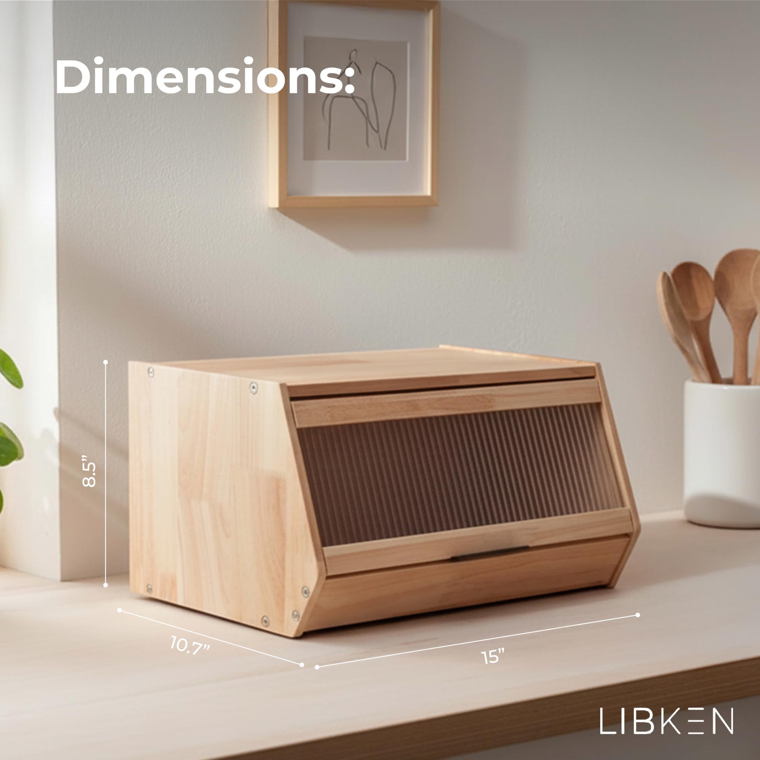 Libken caja-pan, diseño de ventilación, ayuda a conservar la textura del pan.
