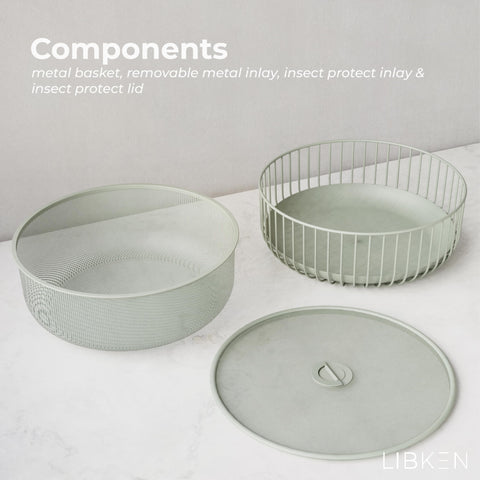 LIBKEN Cesta-snacks-multifuncional-verde ideal para fiestas y aperitivos.