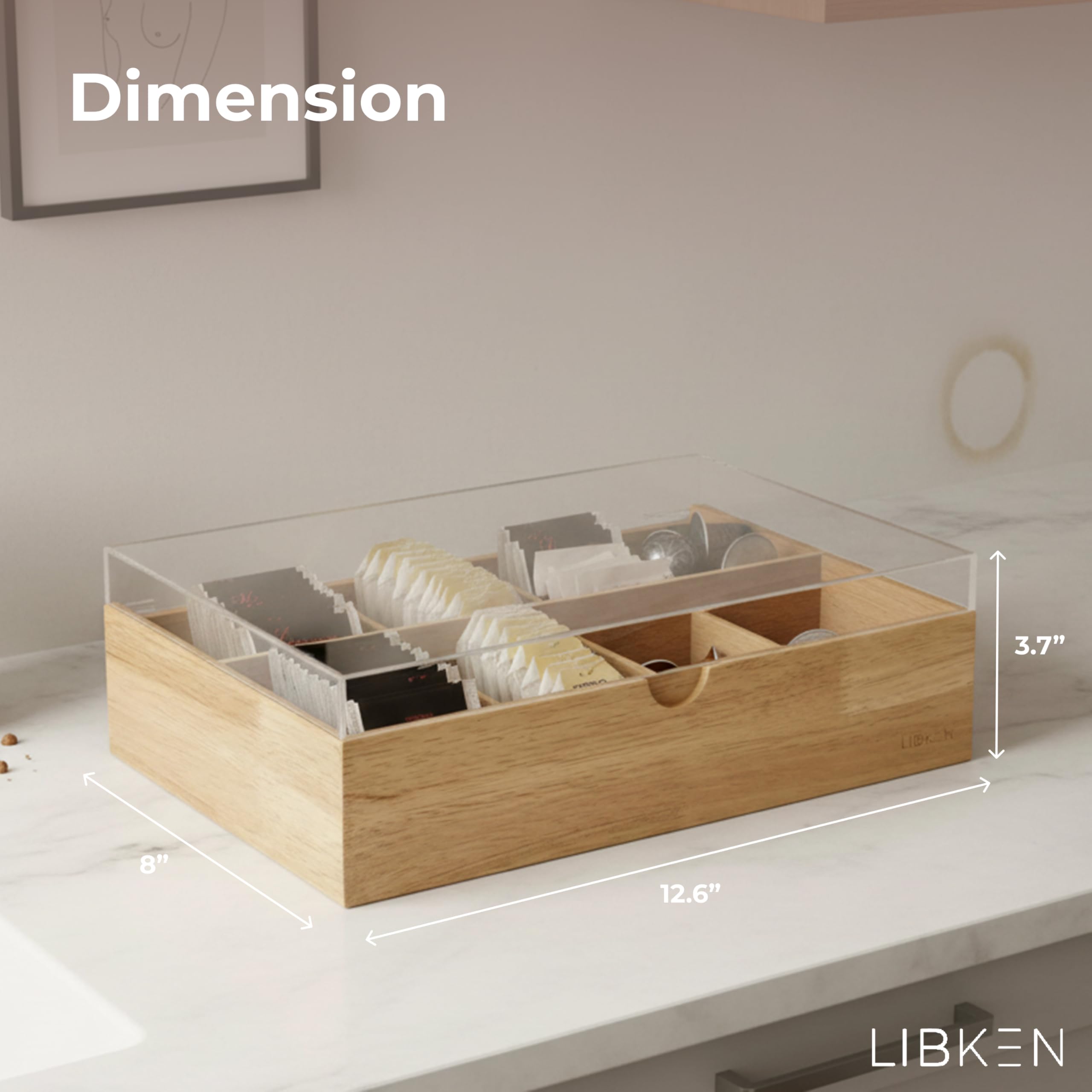 LIBKEN organizador con ocho compartimentos para bolsitas de té