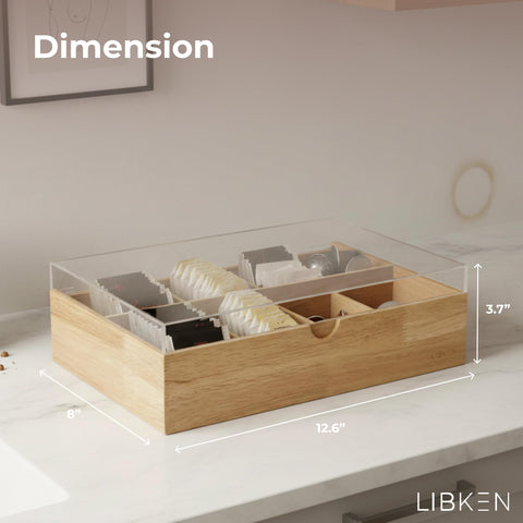 LIBKEN organizador con ocho compartimentos para bolsitas de té