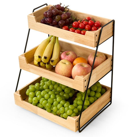 LIBKEN: bandeja de tres niveles para fruta en el mostrador, aprovechando el espacio