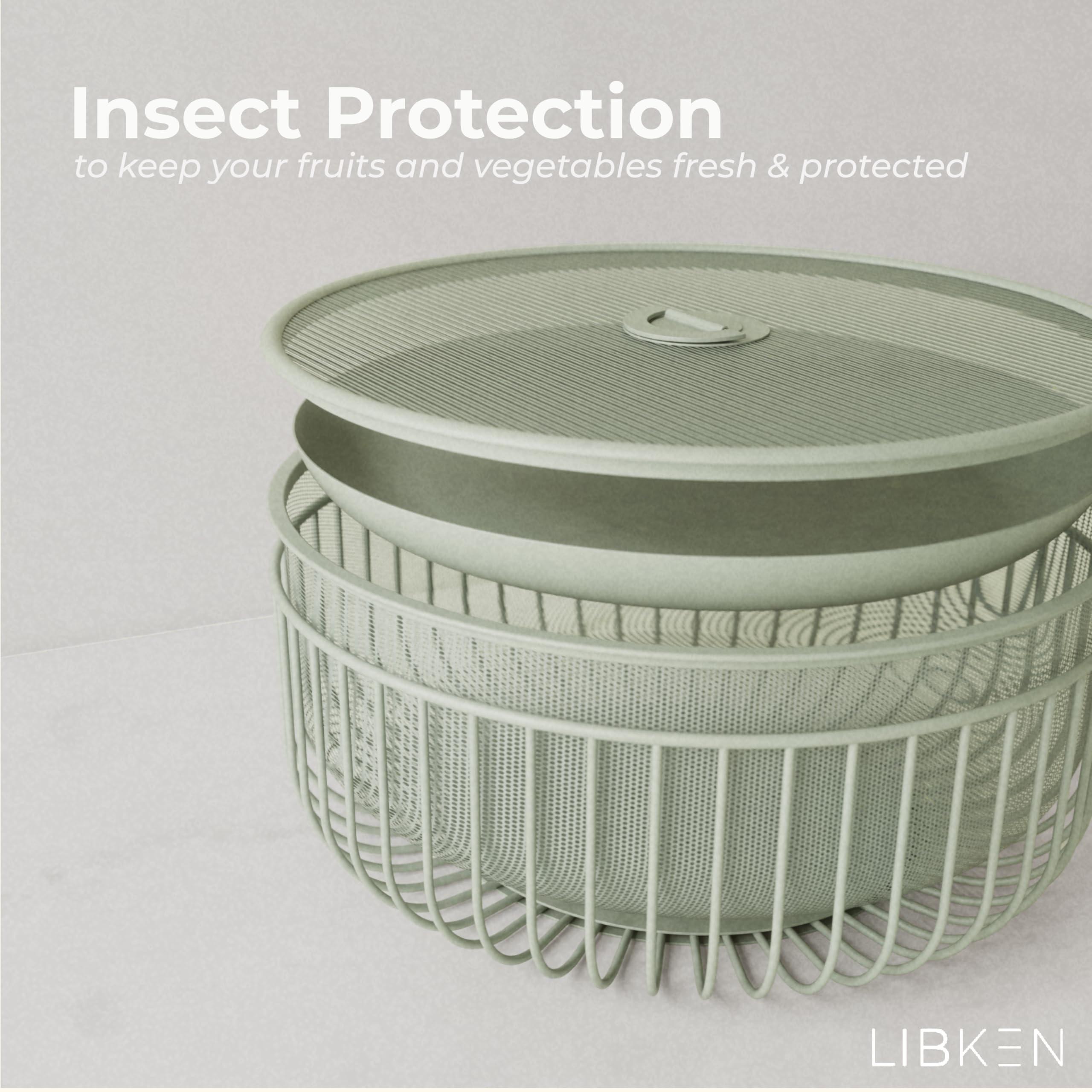 LIBKEN Organizador-encimera-frutas-verduras-verde para acceso rápido a productos frescos.