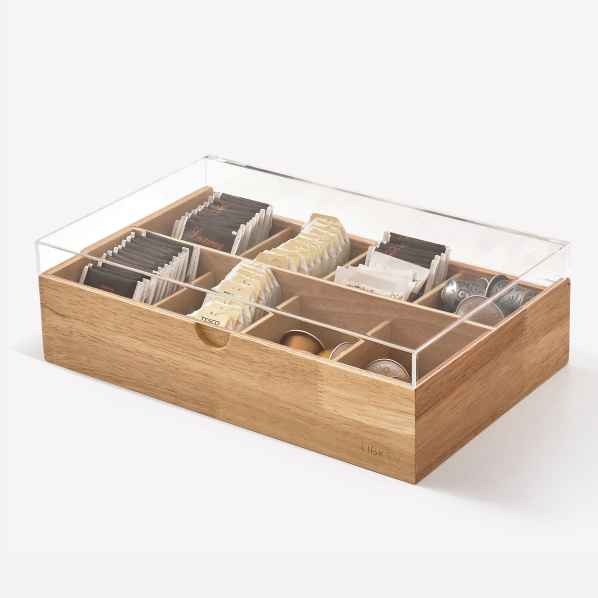 LIBKEN organizador de té con tapa transparente para ver sabores