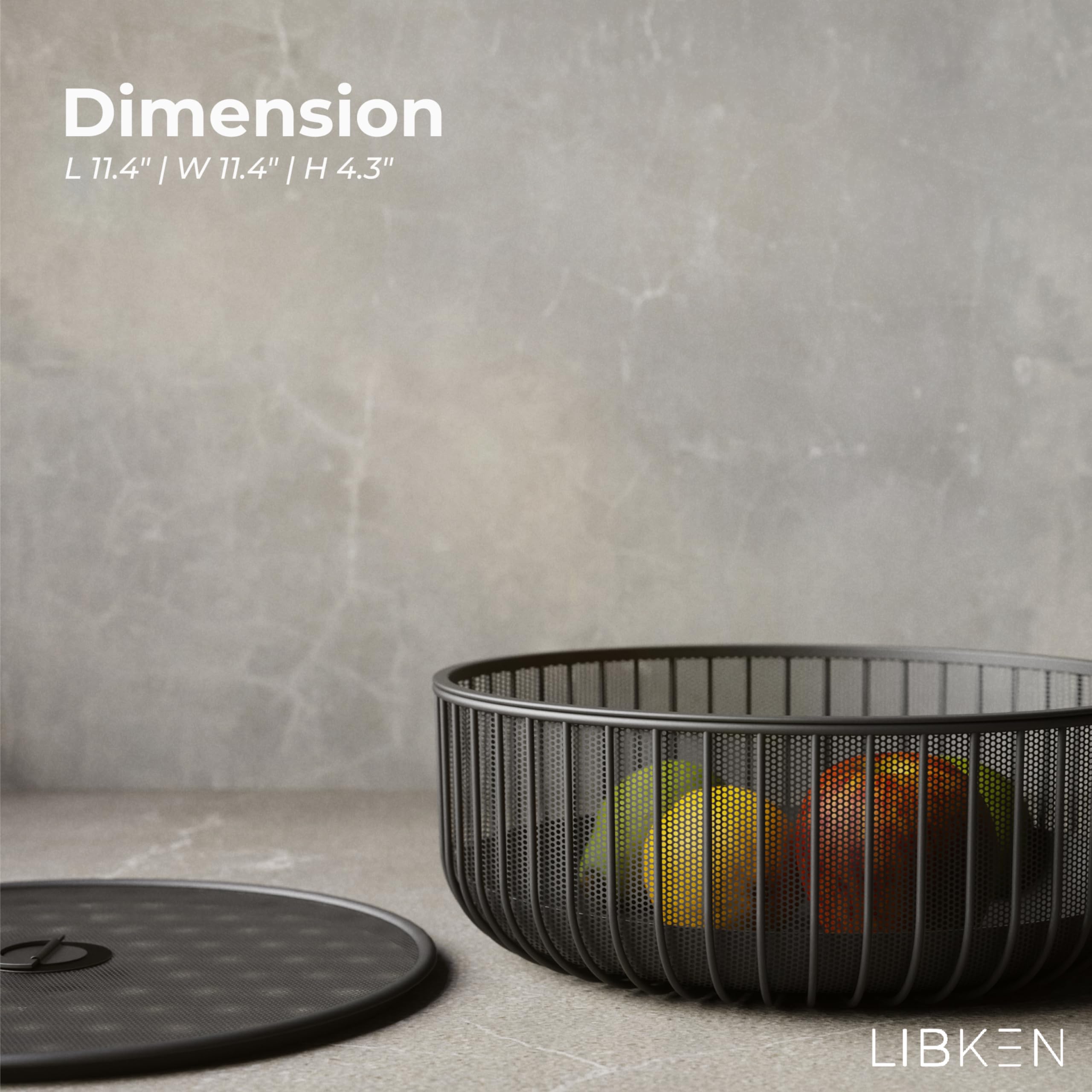 Libken tapa de malla ventilada mantiene aireación para frutas y verduras.