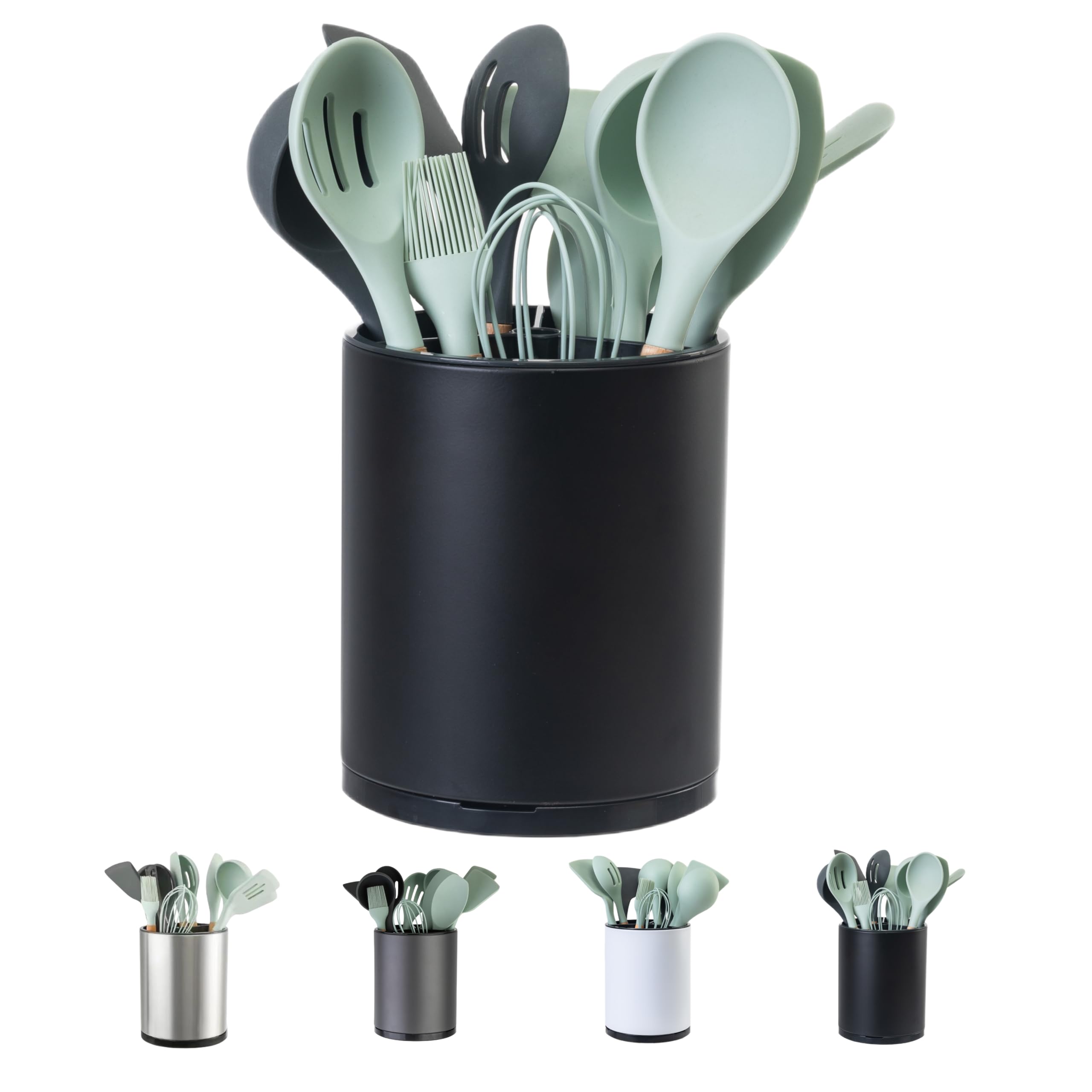 LIBODOUR organizador de utensilios 360° para encimera, acceso rápido.