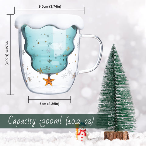 LIBWYS paquete de dos tazas navideñas, listas para regalo.