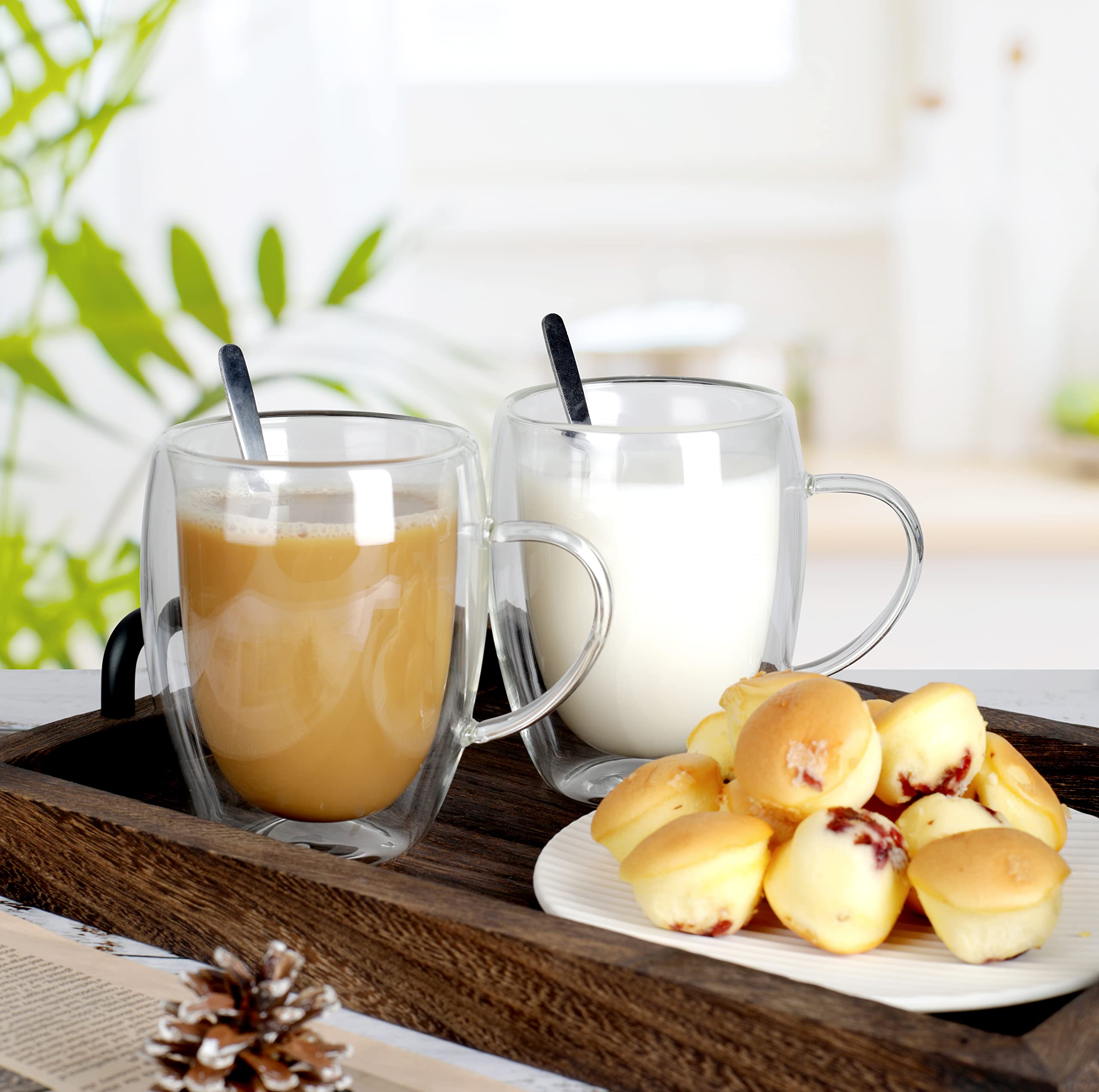 LIBWYS taza doble pared con mango ergonómico, cómodo de sostener