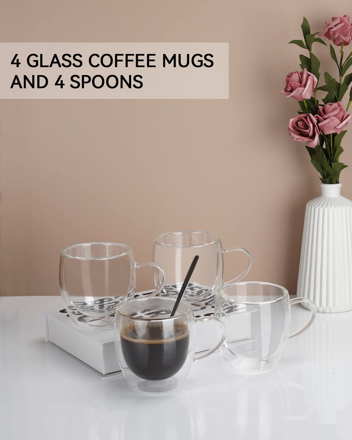 LIBWYS taza de vidrio borosilicato resistente al calor y a la condensación.