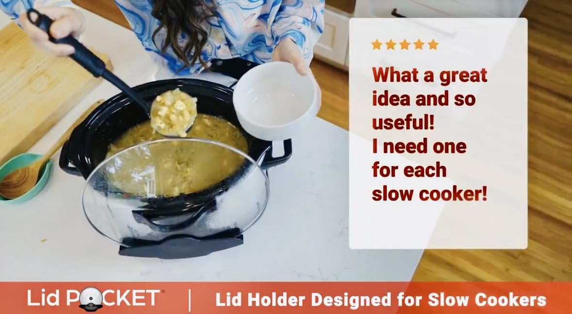 Lid Pocket: uso manos libres al sazonar, remover o servir.