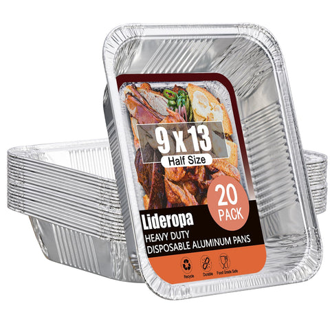 Lideropa pan de aluminio 9x13, duradero para hornear.