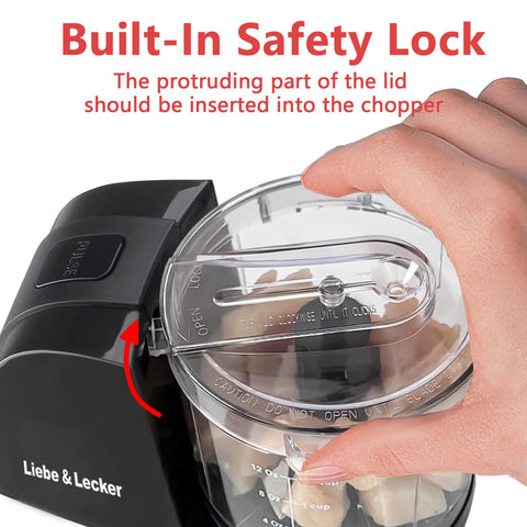Motor potente de Liebe&Lecker para cortar carne y vegetales sin esfuerzo