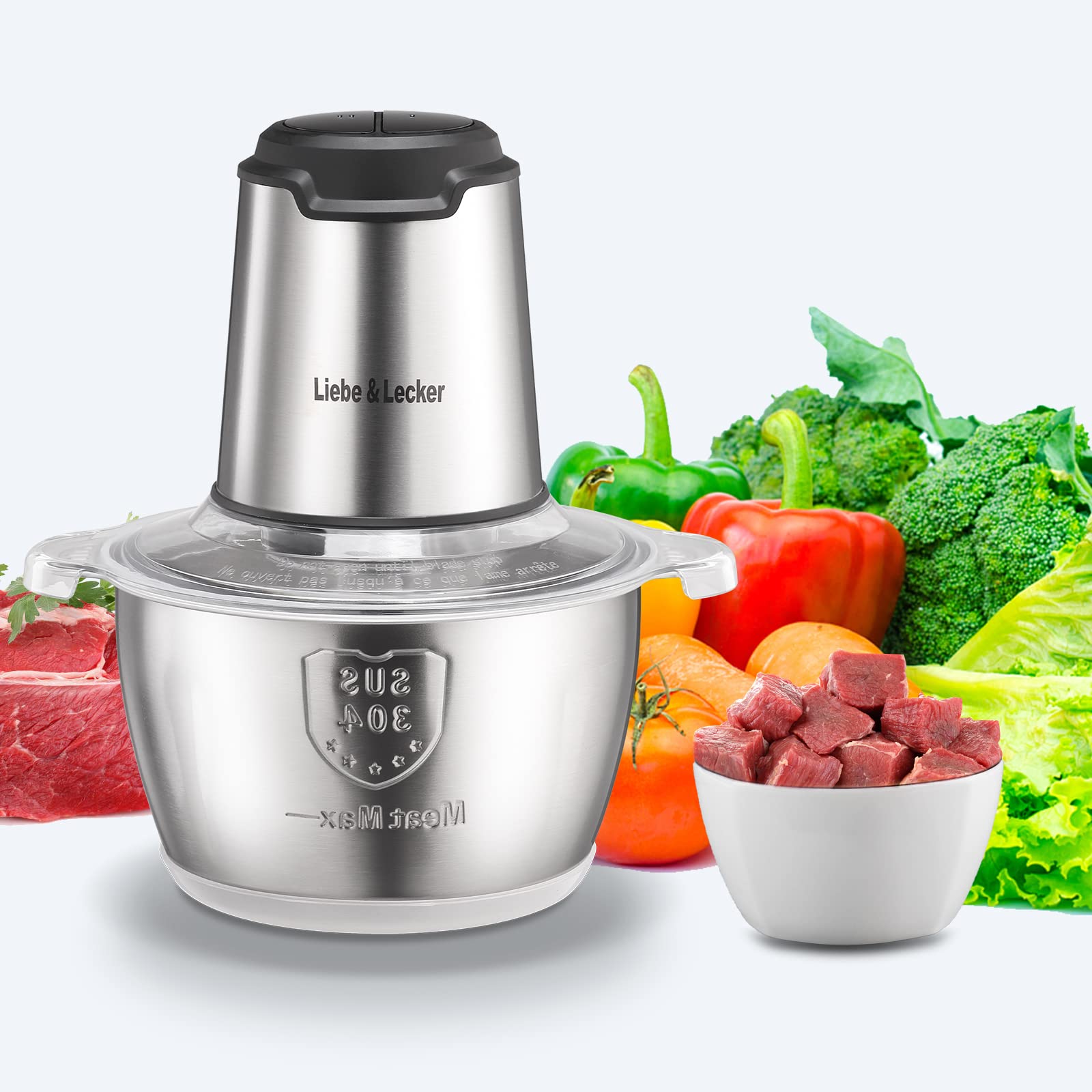 Liebe&Lecker procesadora con bol 8 tazas lista para picar y mezclar