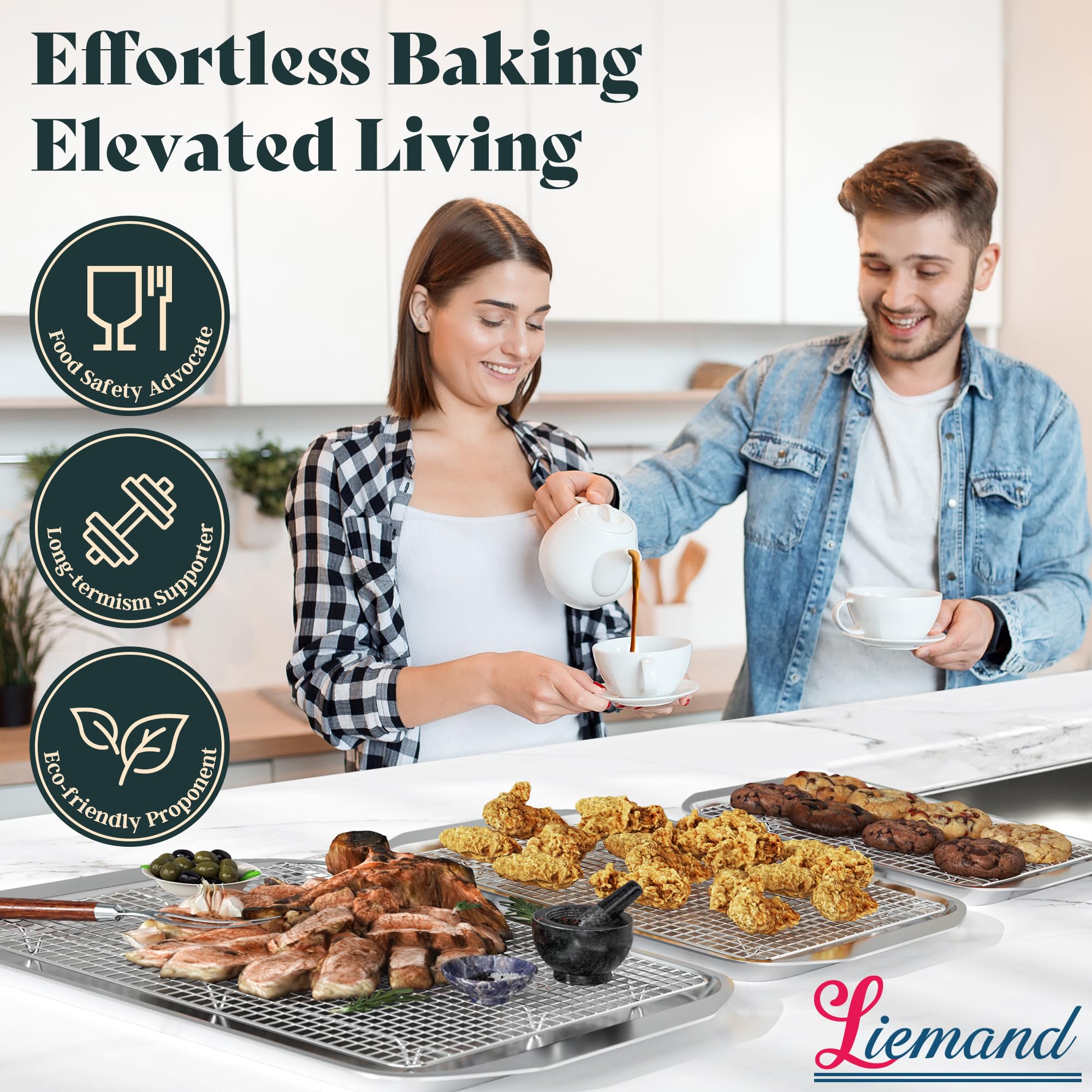 LIEMAND regalo ideal para cocineros, rejilla robusta para hornear.