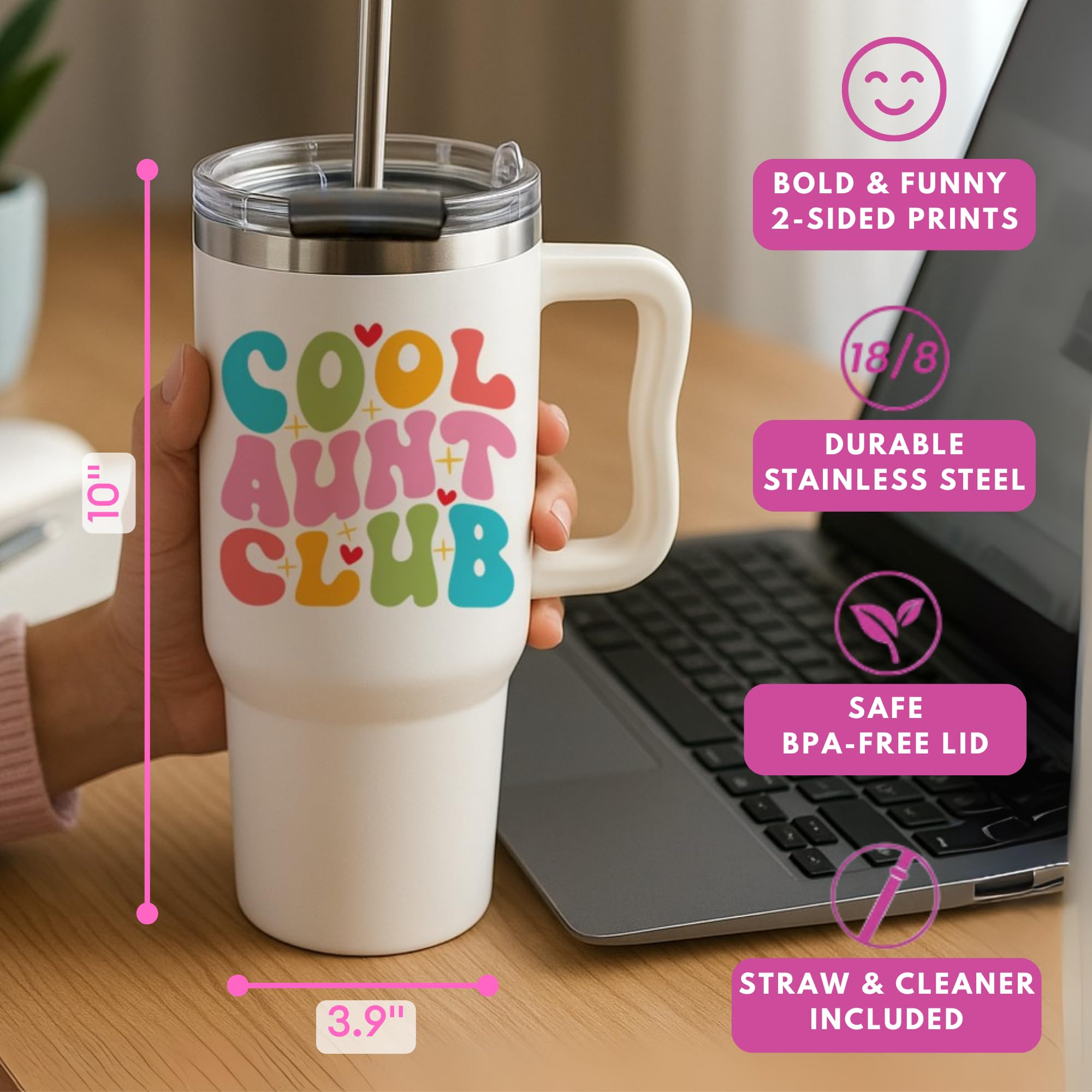 LIERIE8888 asa ergonómica en vaso para tía, cómodo de sujetar.