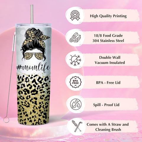 Vaso aislante LIERIE8888 con diseño chic para mamá.