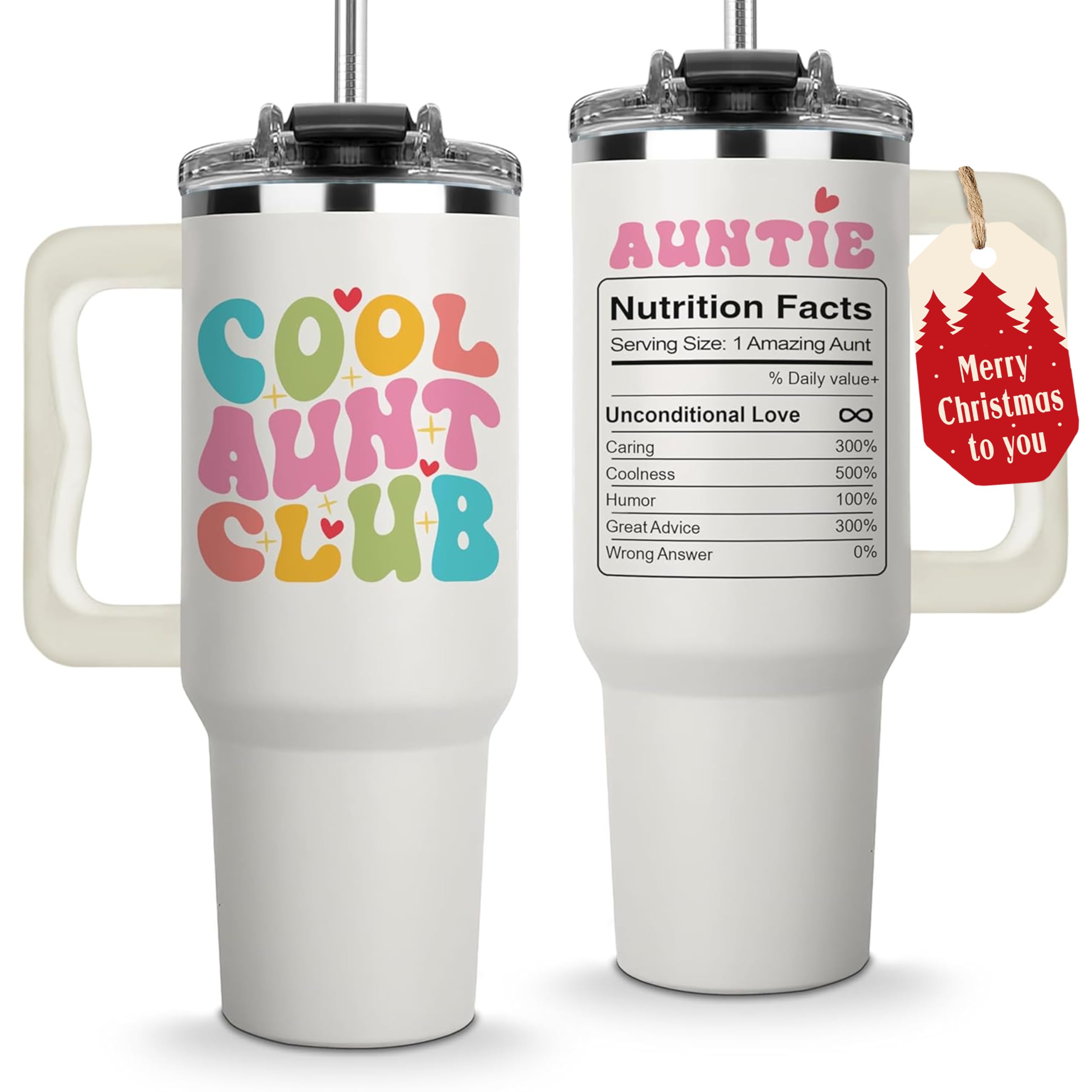 LIERIE8888 vaso club para tía con asa, ideal para uso diario.
