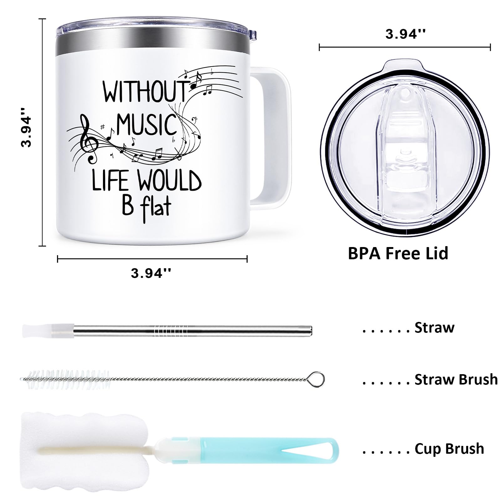 Vista superior de la taza Lifecapido con capacidad de 14 oz.