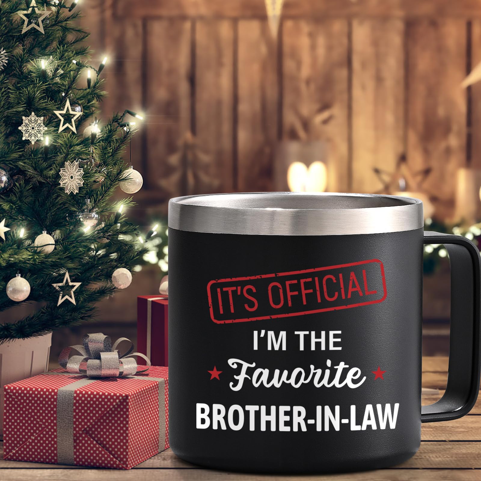 Frente de la taza Lifecapido con mensaje cuñado favorito.