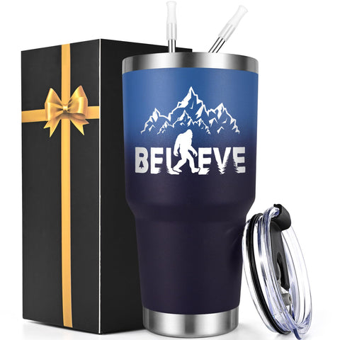 Lifecapido Sasquatch Tumbler 30oz visto frontal, ideal para regalo.