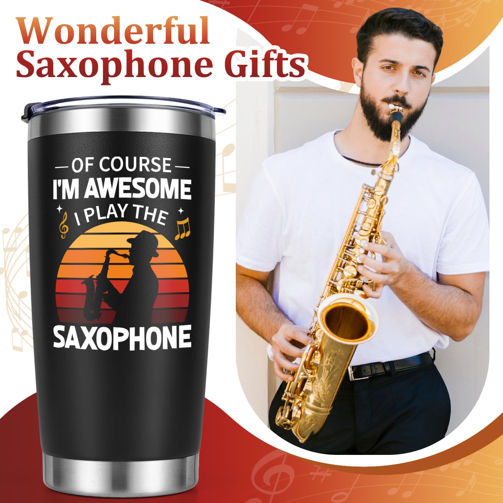 Lifecapido set regalo saxofonista: caja regalo incluye accesorios prácticos.