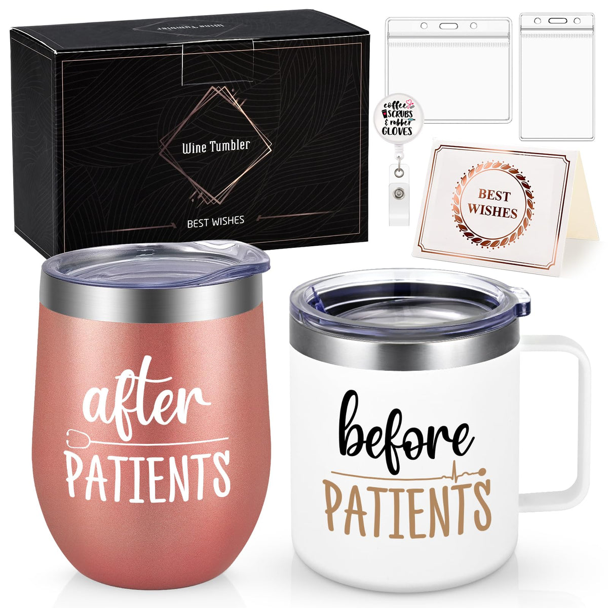 Taza Lifecapido 12oz Antes de Pacientes para café caliente durante turnos largos.