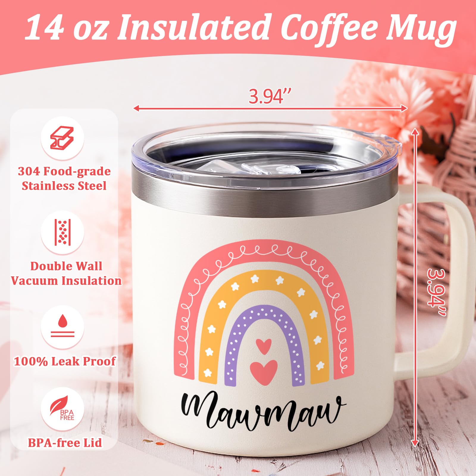 Taza Lifecapido 14oz con tapa y cuchara para uso diario