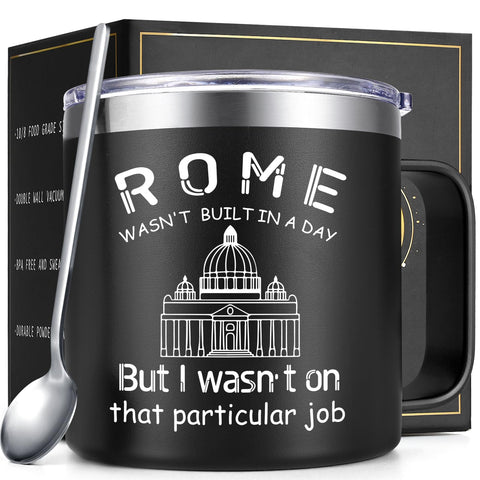 Taza Lifecapido para constructor negra, ideal para bebidas calientes en obra.